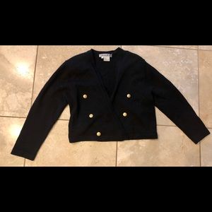 VINTAGE CARISILE• L BLACK CARDIGAN GOLD BUTTONS
